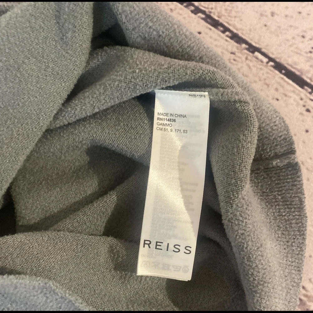 Mens Reiss gammo velour‎ half zip shirt sage Large NWT - Picture 8 of 8